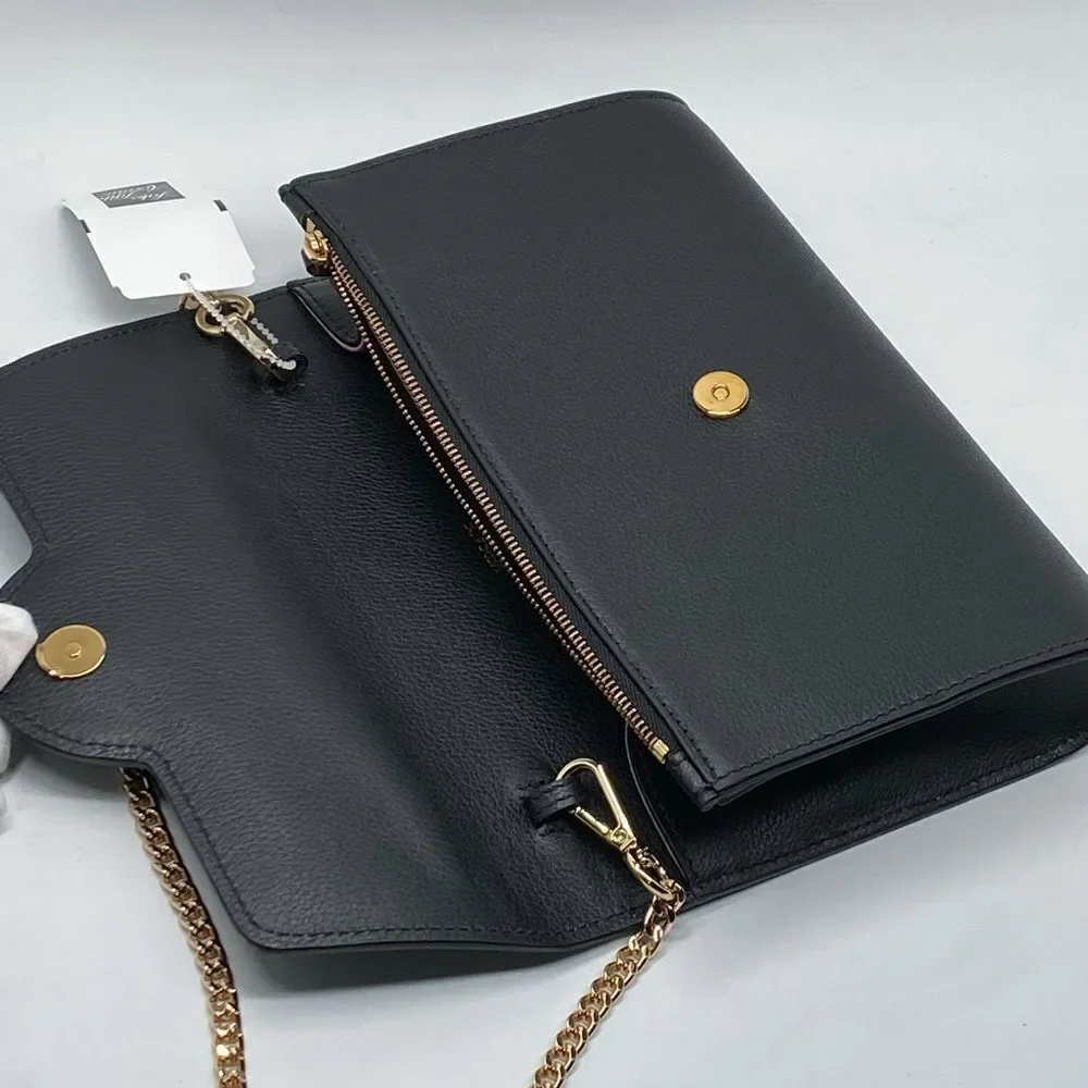 Versace La Medusa Tonal Leather Wallet Crossbody Bag